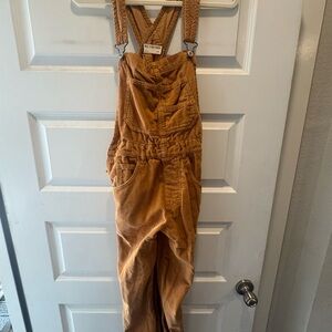 We The Free People Stylish Tan Corduroy Overalls